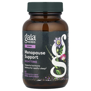 Gaia Herbs, Mujeres, Refuerzo para la menopausia, Para la noche, 60 cápsulas Phyto-Caps® líquidas