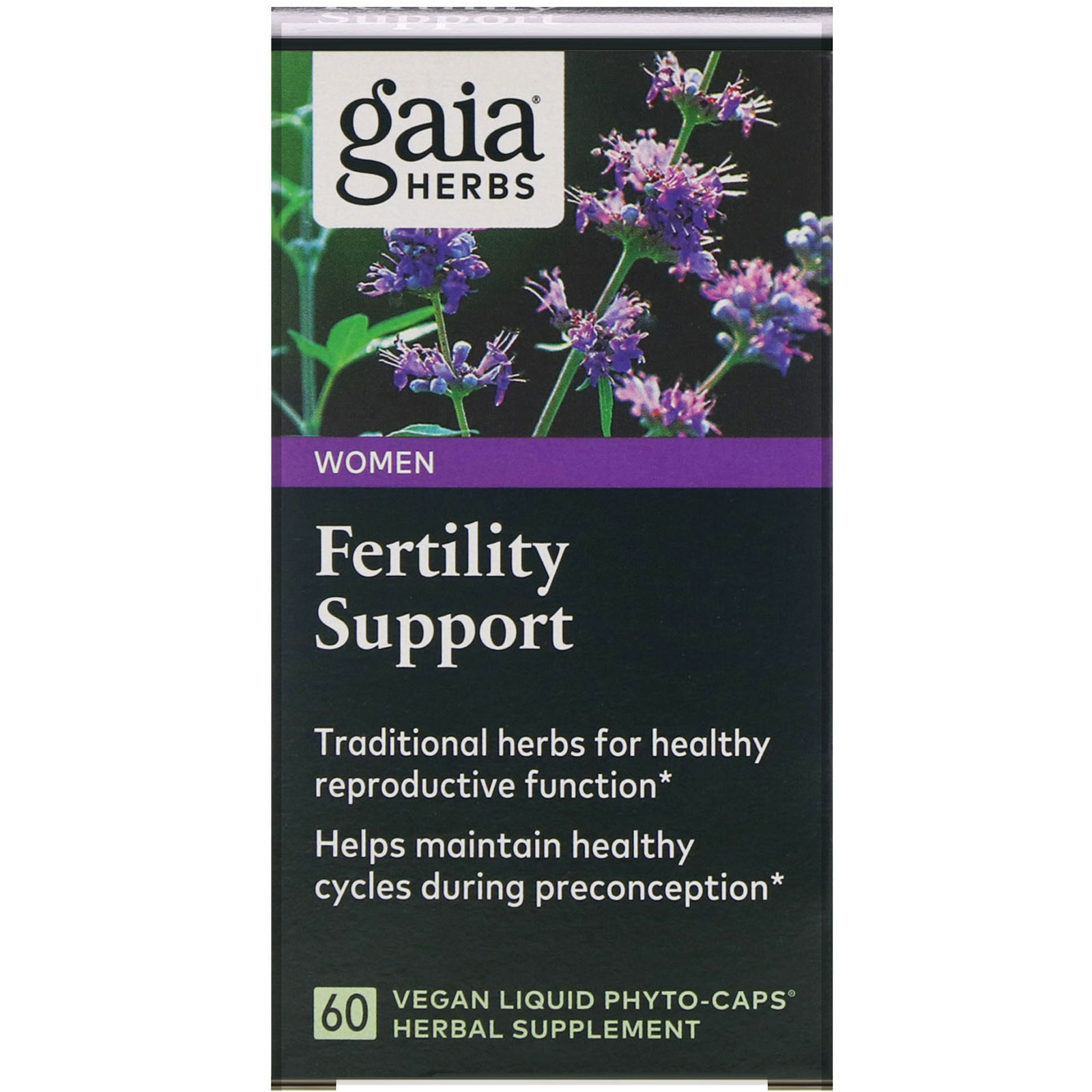 Gaia Herbs, Fertility Support for Women（赤ちゃんを望む女性のためのサポート）、ビーガン液体フィトカプセル60粒