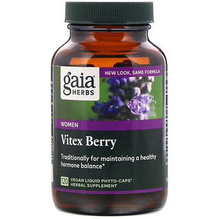 Gaia Herbs, バイテックスベリー、女性用、ビーガン液体フィトカプセル120粒