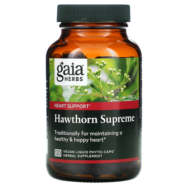 Gaia Herbs, 優質山楂補充劑，120 粒素食液體 Phyto-Caps 膠囊