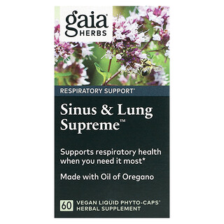 Gaia Herbs, Sinus & Lung Supreme, 60 de fitocapsule lichide vegane