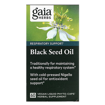 Gaia Herbs Black Seed Oil, 60 Vegan Liquid Phyto-Caps