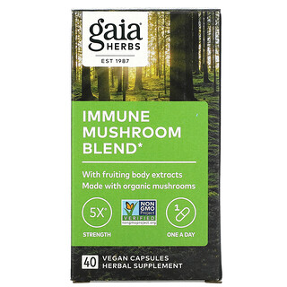 Gaia Herbs, Immune Mushroom Blend, 40 Vegan Capsules