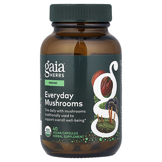 Gaia Herbs, Everyday Mushrooms, 40 cápsulas veganas