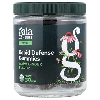 Gaia Herbs, Rapid Defense Gummies, Warm Ginger, 60 żelków