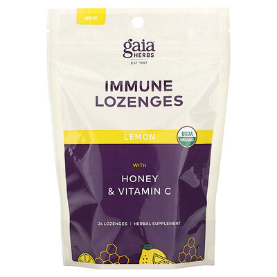 

Gaia Herbs, Immune Lozenges, Lemon, 24 Lozenges