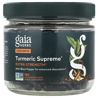Gaia Herbs, Turmeric Supreme®, 180 cápsulas Phyto-Caps® líquidas