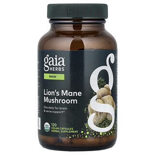 Gaia Herbs, Hongo melena de león, 120 cápsulas veganas