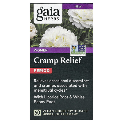 Gaia Herbs, Alivio de los calambres menstruales, Mujeres, 60 cápsulas Liquid Phyto-Caps® veganas