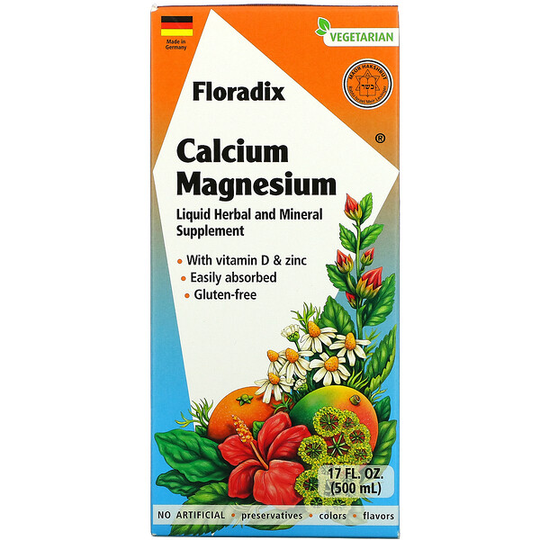 Gaia Herbs, Floradix, Calcium Magnesium, 17 fl oz (500 ml)