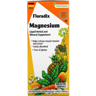 Gaia Herbs Floradix, Magnesium, Liquid Herbal and Mineral Supplement, 8.5 fl oz (250 ml)