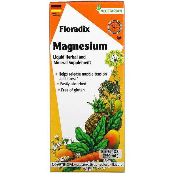 Floradix, магний, жидкая добавка из трав и минералов, 250 мл (8,5 жидк. Унции)