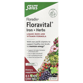 Floradix, Floravital®, залізо й трави, 250 мл (8,5 рідк. унції)