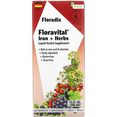 Gaia Herbs Floradix, Floravital Iron + Herbs, 23 fl oz (700 ml)