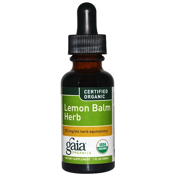 Gaia Herbs, Certified Organic Lemon Balm Herb, 1 fl oz (30 ml) - iHerb