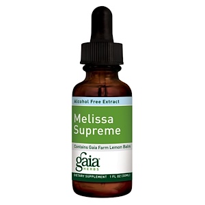 Gaia Herbs, Экстракт мелиссы Supreme, без спирта, 30 мл