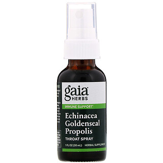 Gaia Herbs, Equinácea con Sello de Oro y Propóleos, Spray para la Garganta, 1 fl oz (30 ml)