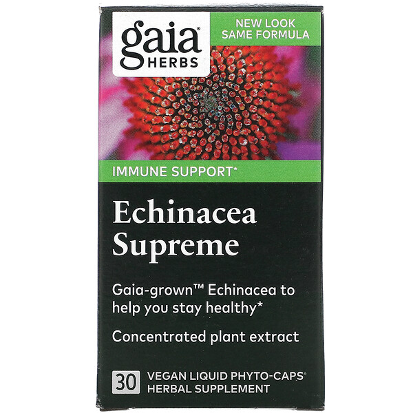 Gaia Herbs, エキナセアスプリーム、ヴィーガンLiquid Phyto-Caps（液体フィトカプセル）30粒
