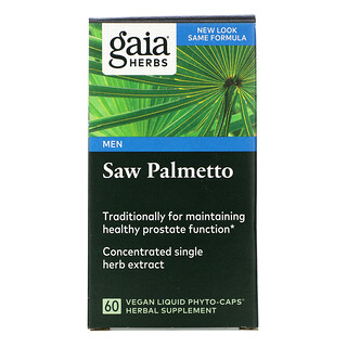 Gaia Herbs, Saw Palmetto for Men, Sägepalmenbeere für Männer, 60 vegetarische Phyto-Kapsel mit flüssigem Inhalt