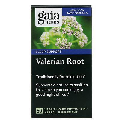 Gaia Herbs Корень валерианы, 60 веганских капсул Liquid Phyto-Caps