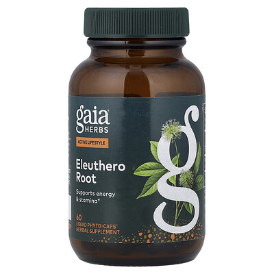 Photos - Vitamins & Minerals Gaia Herbs, Eleuthero Root, 60 Liquid Phyto-Caps®  GAI-39672 (277 mg Per cap)