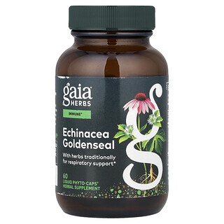 Gaia Herbs, Equinácea y sello de oro, 60 Phyto-Caps® líquidas