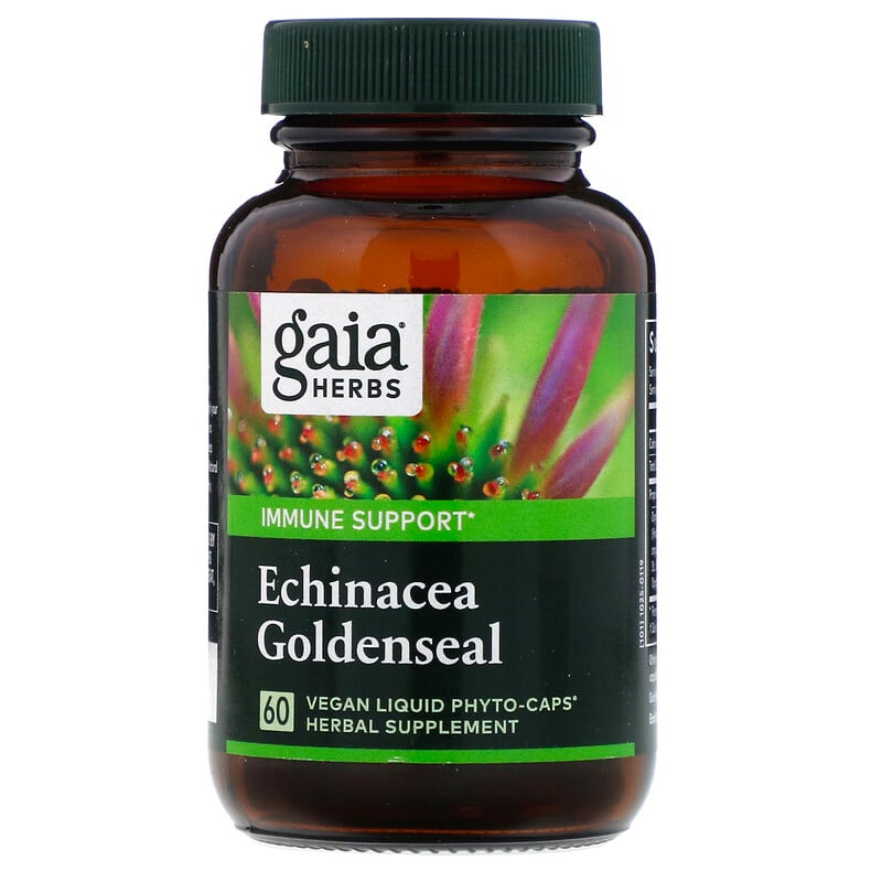 Gaia Herbs, Echinacea Goldenseal, 60 Vegan Liquid Phyto-Caps - iHerb