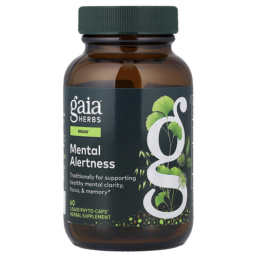 Gaia Herbs Mental Alertness, 60 Liquid Phyto-Caps® (418 mg Per cap)