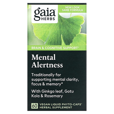 Gaia Herbs Mental Alertness 60 Vegan Liquid Phyto-Caps
