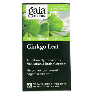 Gaia Herbs, Ginkgo Leaf, 60  Vegan Liquid Phyto-Caps