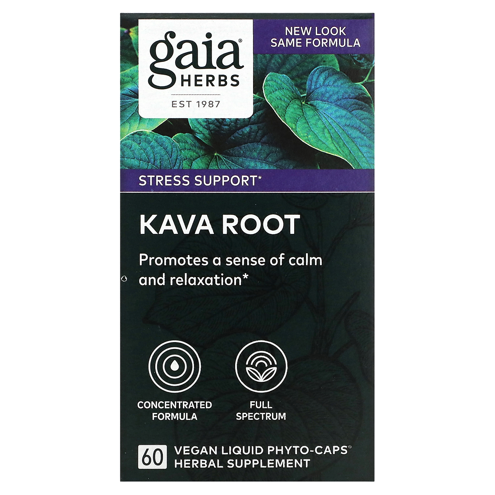 Gaia Herbs Kava Root 60 Vegan Liquid Phyto Caps