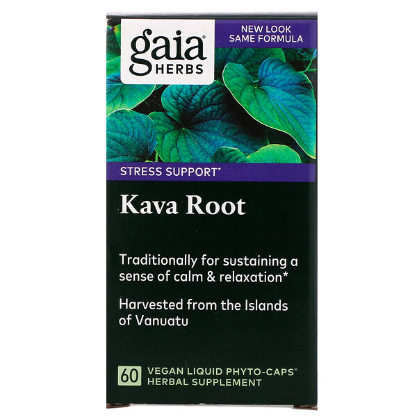 Gaia Herbs, Kava Root, 60 Vegan Liquid Phyto-Caps
