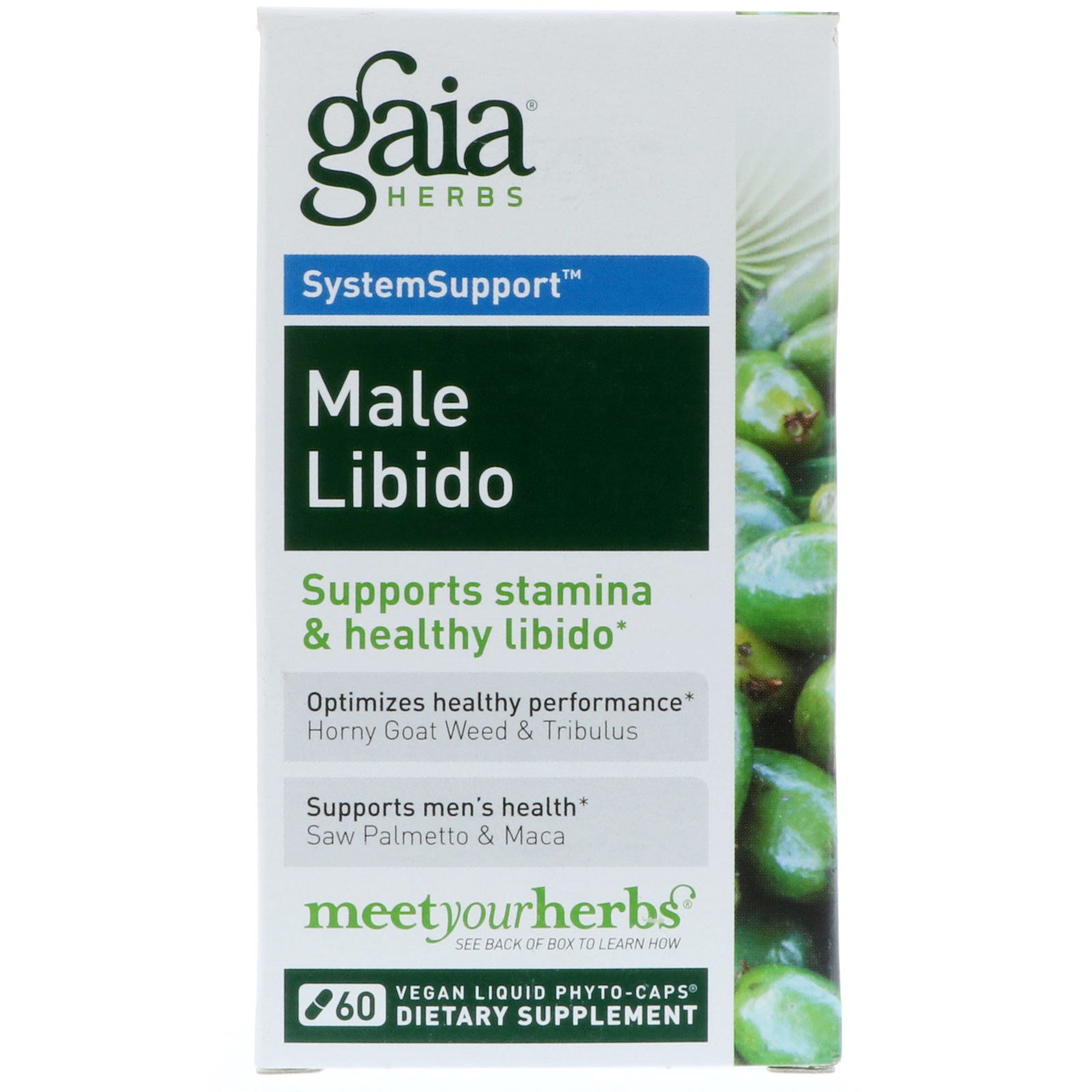 Gaia Herbs, SystemSupport, Male Libido, 60 Vegan Liquid Phyto-Caps
