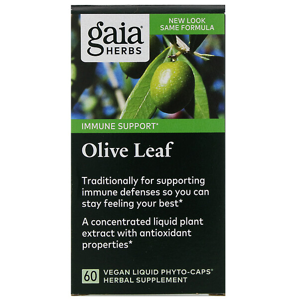 Gaia Herbs‏, Olive Leaf, 60 Vegetarian Liquid Phyto-Caps