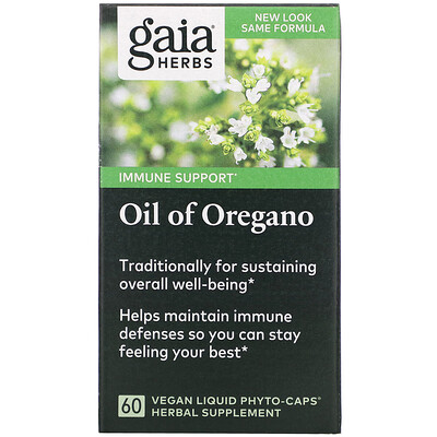 Gaia Herbs Масло орегано, 60 веганских капсул с жидкостью Phyto-Caps