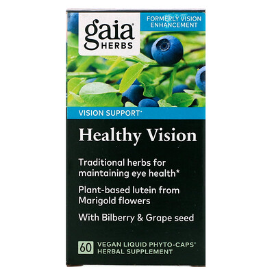 Gaia Herbs Healthy Vision, 60 Vegan Liquid Phyto-Caps