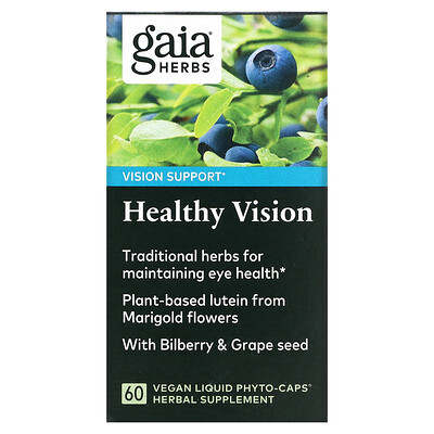 

Gaia Herbs Healthy Vision 60 веганских жидких фитокапсул