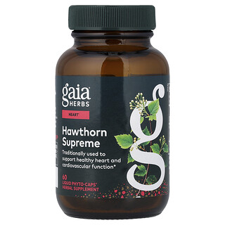 Gaia Herbs, 优质山楂，60 粒全素液体 Phyto-Caps® 胶囊
