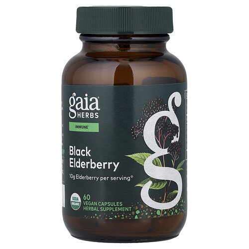 Gaia Herbs Black Elderberry, 60 Vegan Capsules