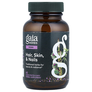 Gaia Herbs, Mulheres, Cabelos, Pele e Unhas, 60 Phyto-Caps® Líquidos