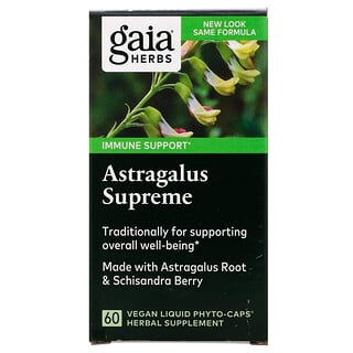 Gaia Herbs, Astrágalo supremo, 60 fitocápsulas líquidas veganas