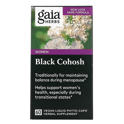 Gaia Herbs Single Herbs, Black Cohosh, 60 Vegan Liquid Phyto-Caps
