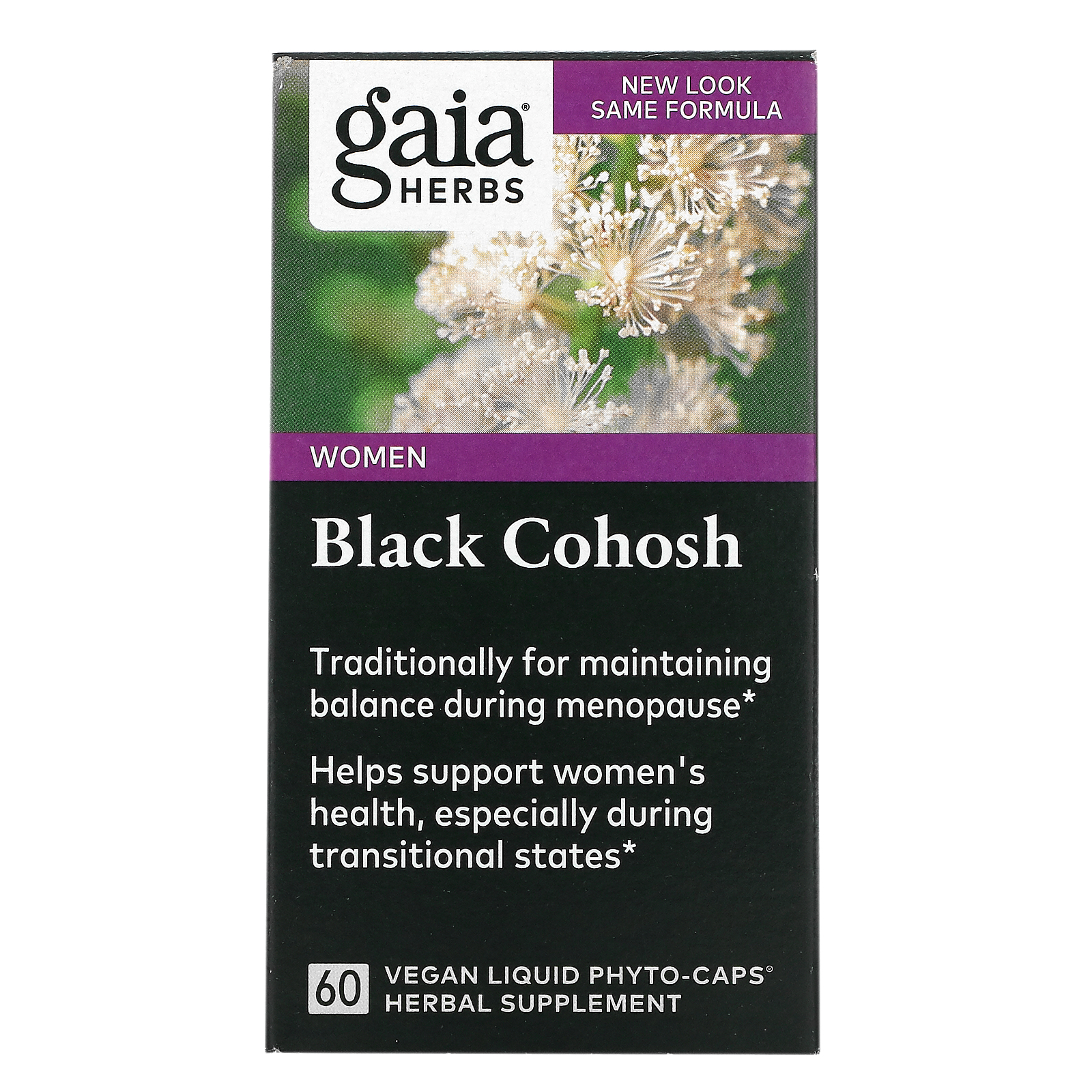 Gaia Herbs, Single Herbs, Black Cohosh, 60 Vegetarian Liquid Phyto-Caps