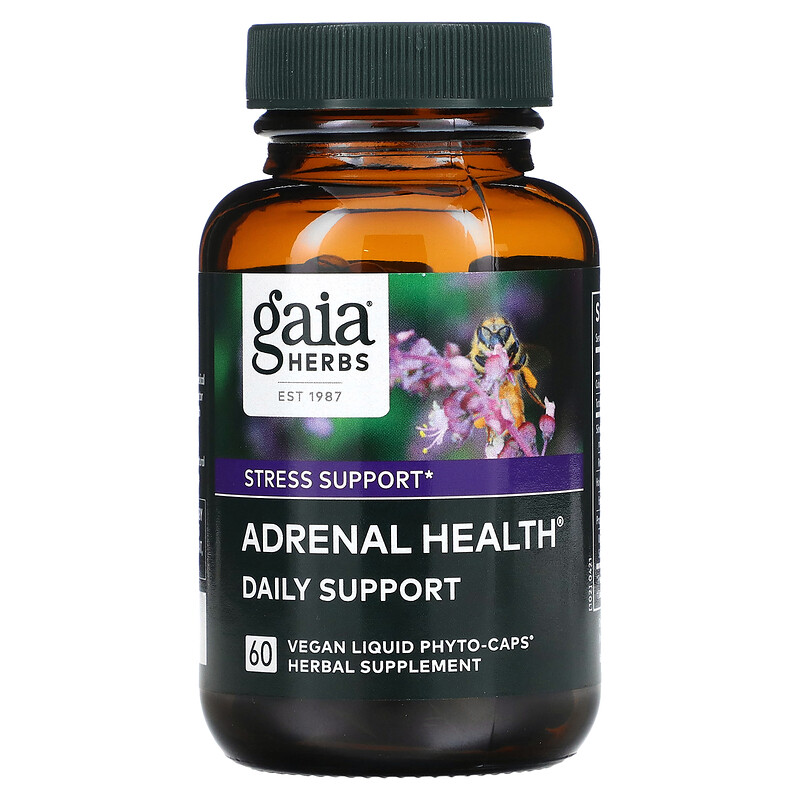 Gaia Herbs Adrenal Health Daily Support 60 Vegan Liquid Phyto Caps