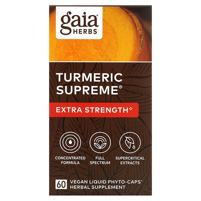 

Gaia Herbs Turmeric Supreme Extra Strength 60 Vegan Liquid Phyto-Caps