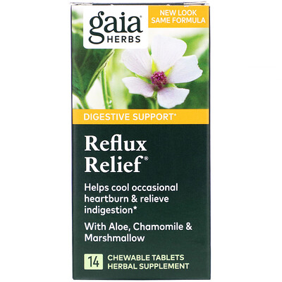 Gaia Herbs Reflux Relief, 14 Chewable Tablets
