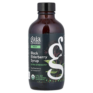 Gaia Herbs, Black Elderberry Syrup, Schwarzer-Holunder-Sirup, 89 ml (3 fl. oz.)