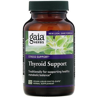 Gaia Herbs, Средство для поддержки щитовидной железы, 120 вегетарианских фито-капсул с жидкостью