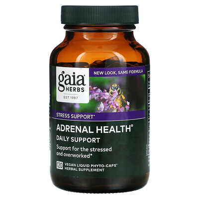 Gaia Herbs Adrenal Health Daily Support 120 Vegan Liquid Phyto-Caps