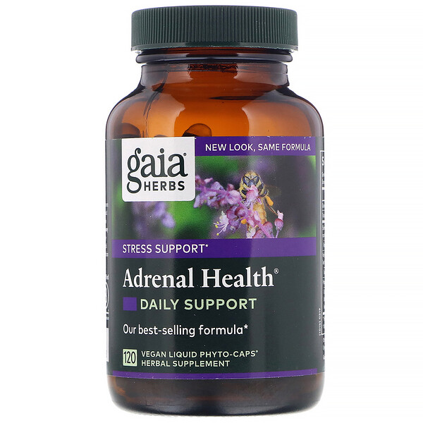 Gaia Herbs Adrenal Health Daily Support 120 Vegan Liquid Phyto Caps